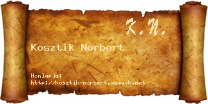 Kosztik Norbert névjegykártya