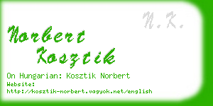 norbert kosztik business card